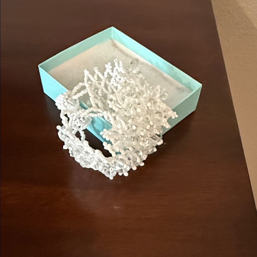 Handmade White Beaded Bracelet